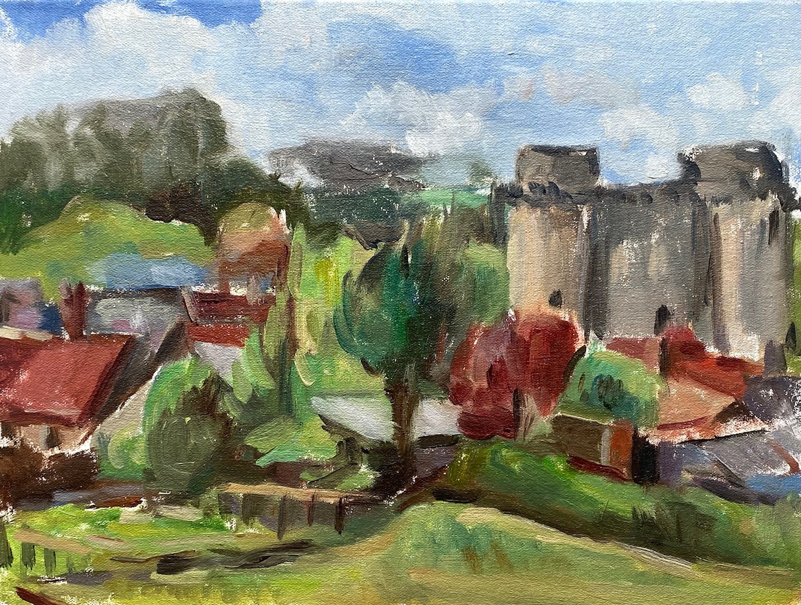 Nunney Castle, Somerset, oil on canvas