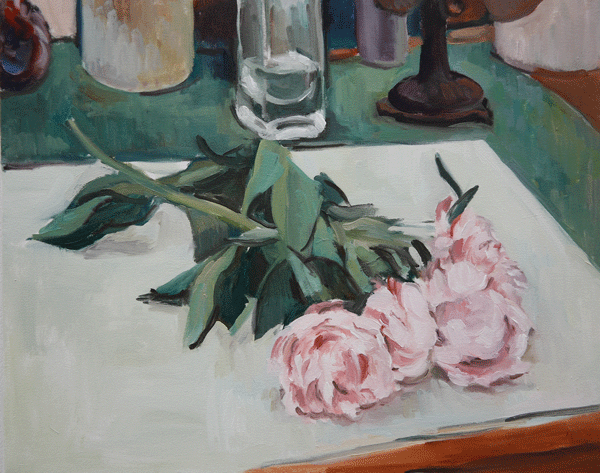 Peonies, oil on canvas